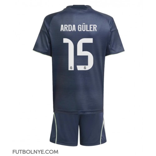 Camiseta Real Madrid Arda Guler #15 Visitante Equipación para niños 2025-26 manga corta (+ pantalones cortos)
